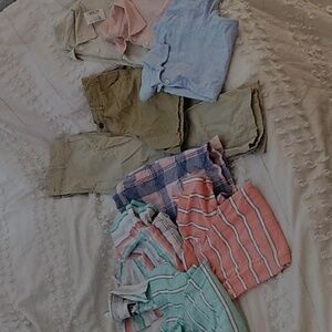 Lot of 9- 6-Kids Place Polo Shirt size 7/8 - Multicolor & 2-shorts 1-pants